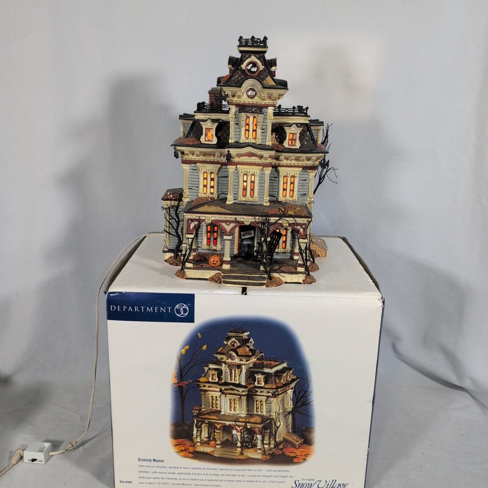 Department 56 Halloween GRIMSLEY MANOR Snow Village Retired Lights and/or Sound